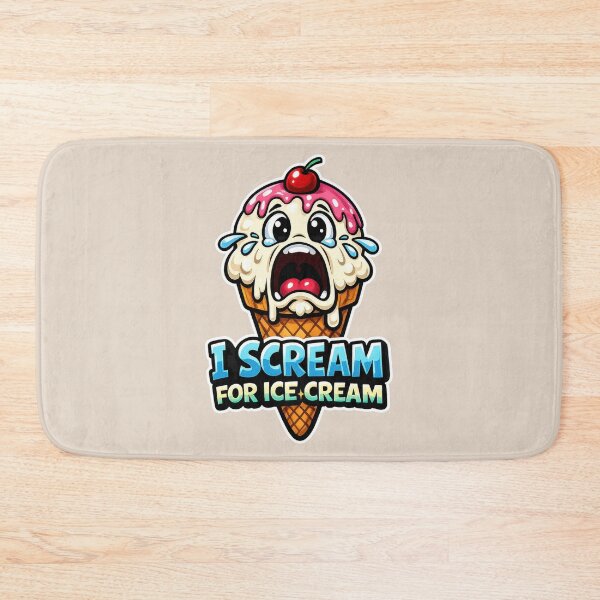 Item preview, Funny I Scream For Ice Cream Pun Design – Screaming Ice Cream Cone Cartoon designed and sold by WordPlayStudio.