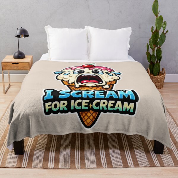 Item preview, Funny I Scream For Ice Cream Pun Design – Screaming Ice Cream Cone Cartoon designed and sold by WordPlayStudio.