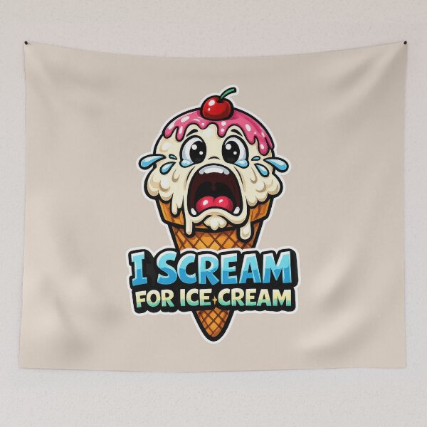 Item preview, Funny I Scream For Ice Cream Pun Design – Screaming Ice Cream Cone Cartoon designed and sold by WordPlayStudio.