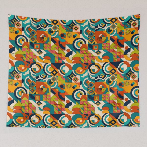 Item preview, Mid Century Modern Abstract Geometric shapes Pattern Retro Pop designed and sold by Itaya Art.