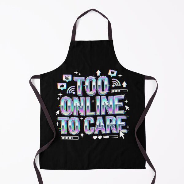 Item preview, Too Online To Care - Y2K Chrome Typography Streetwear Design designed and sold by HumanCreator.