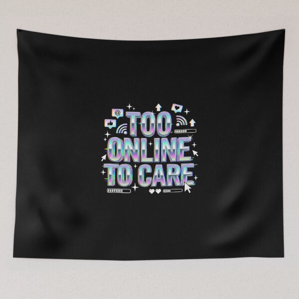 Item preview, Too Online To Care - Y2K Chrome Typography Streetwear Design designed and sold by HumanCreator.