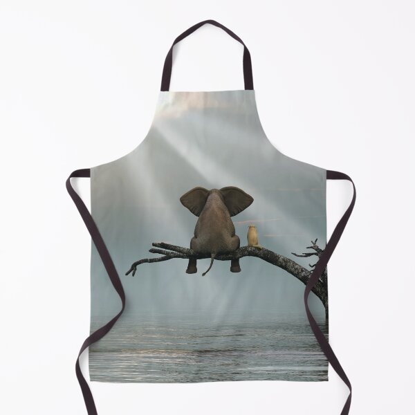 Item preview, elephant and a dog are sitting on a tree designed and sold by Mike Kiev art.