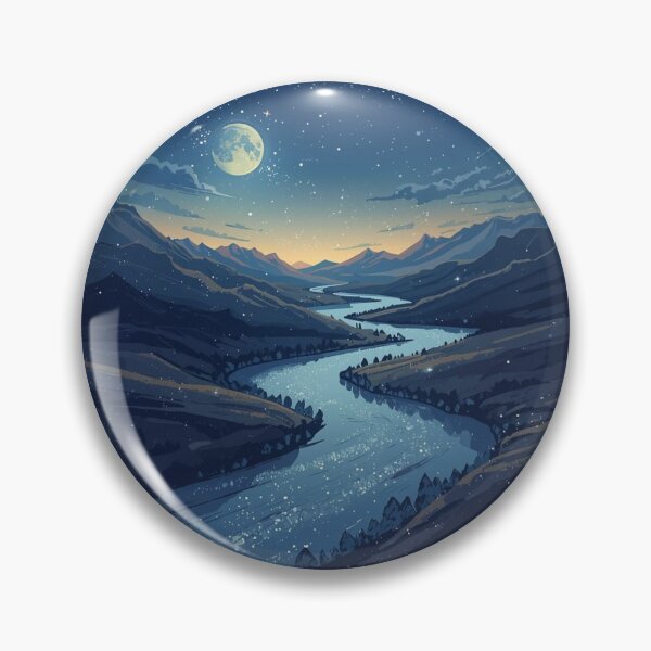Item preview, Moonlit River of Stars Flowing Through a Cosmic Valley designed and sold by catcurio.