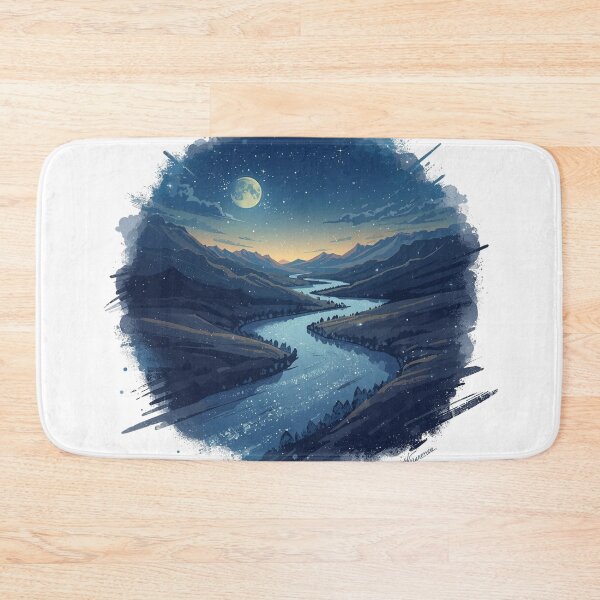 Item preview, Moonlit River of Stars Flowing Through a Cosmic Valley designed and sold by catcurio.