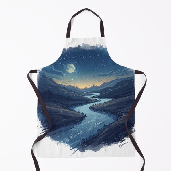Item preview, Moonlit River of Stars Flowing Through a Cosmic Valley designed and sold by catcurio.