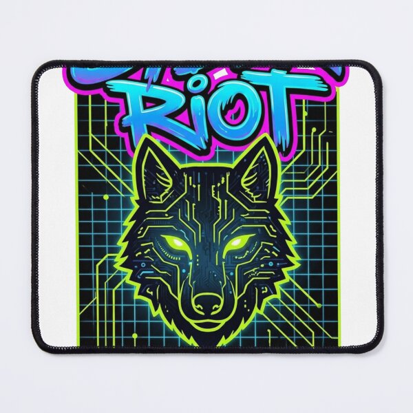 Item preview, Cyberpunk Wolf Cyber Riot Neon Aesthetic designed and sold by RoyalDeluxGo.