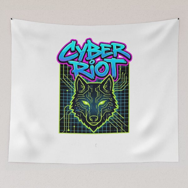 Item preview, Cyberpunk Wolf Cyber Riot Neon Aesthetic designed and sold by RoyalDeluxGo.