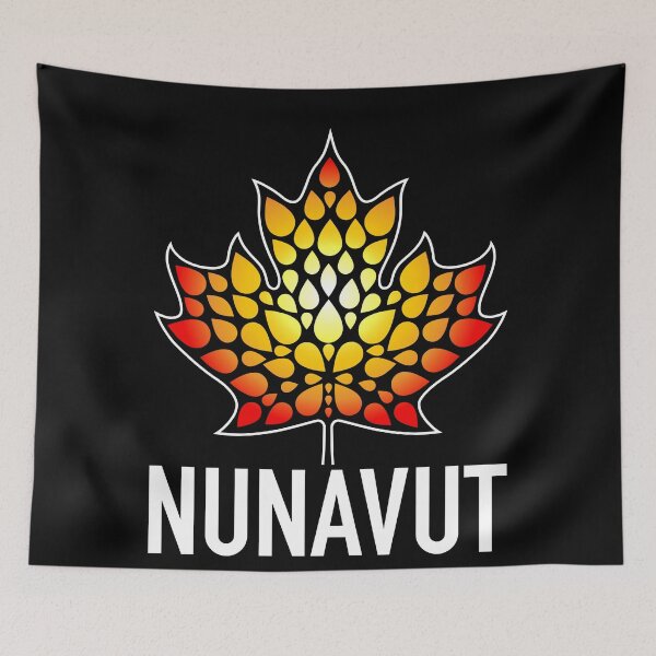Item preview, NUNAVUT FIRE Maple Leaf Black Background designed and sold by Great Canadian Collective.