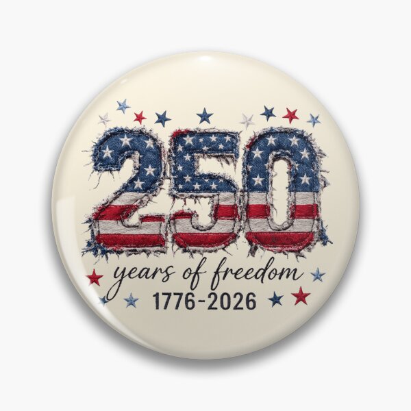 Item preview, Years of Freedom US 250th Anniversary Faux Embroidery Patch designed and sold by BreezifyDesignStudio.