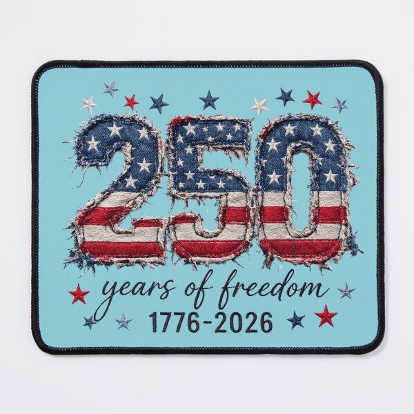 Item preview, Years of Freedom US 250th Anniversary Faux Embroidery Patch designed and sold by BreezifyDesignStudio.