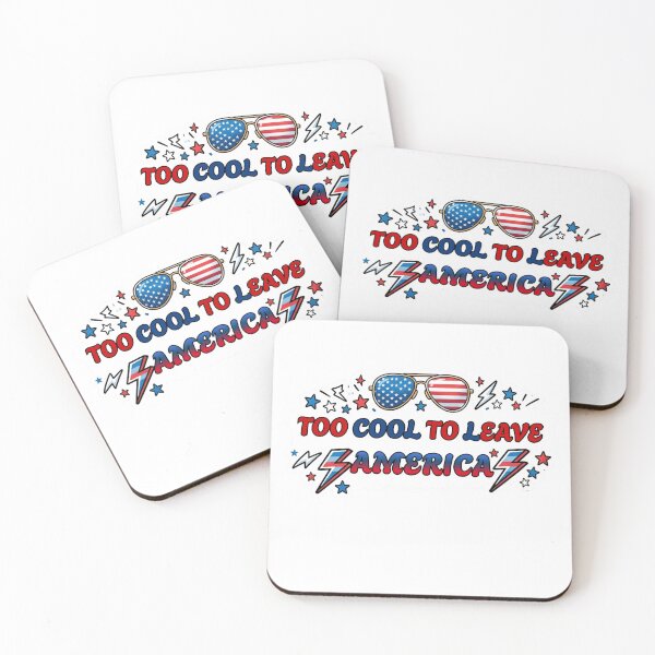 Item preview, Too Cool To Leave America Funny Patriotic Sunglasses Sticker designed and sold by Sarah'sCreativeLab.