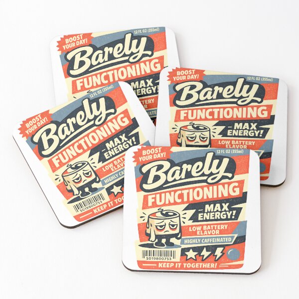 Item preview, Barely Functioning Retro Energy Drink Funny Design designed and sold by Naviora.