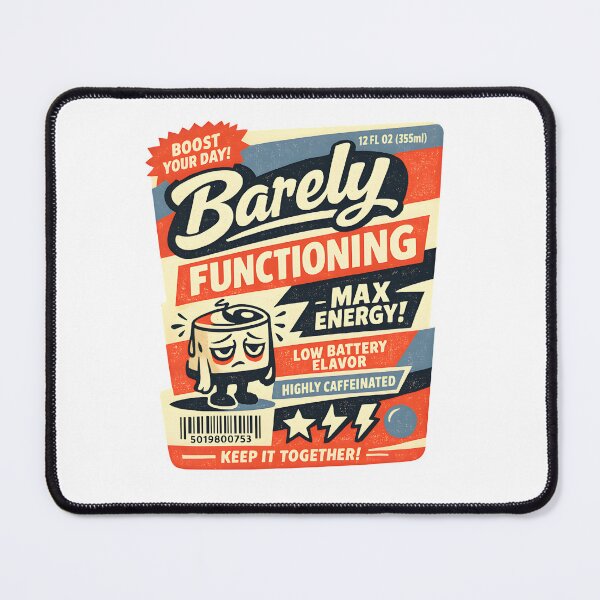 Item preview, Barely Functioning Retro Energy Drink Funny Design designed and sold by Naviora.