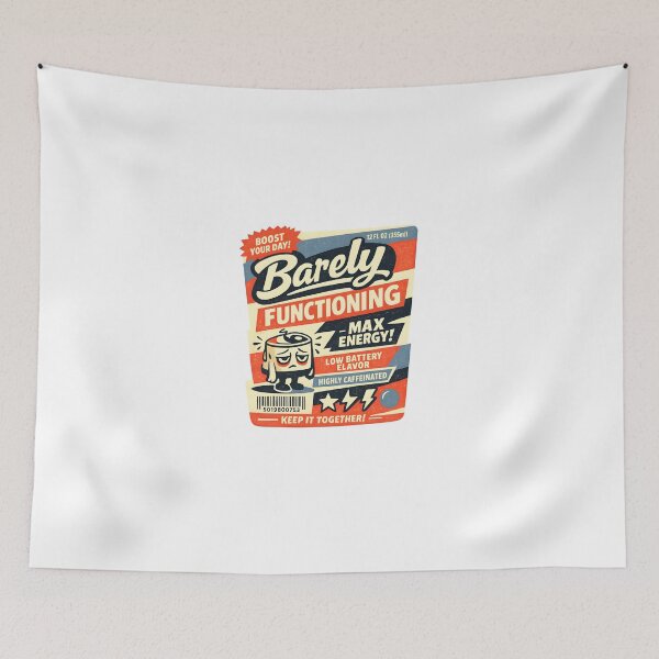 Item preview, Barely Functioning Retro Energy Drink Funny Design designed and sold by Naviora.
