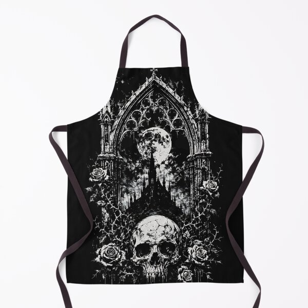 Item preview, Gothic Cathedral Arch Skull Full Moon Black Roses designed and sold by DarkOriginArts.