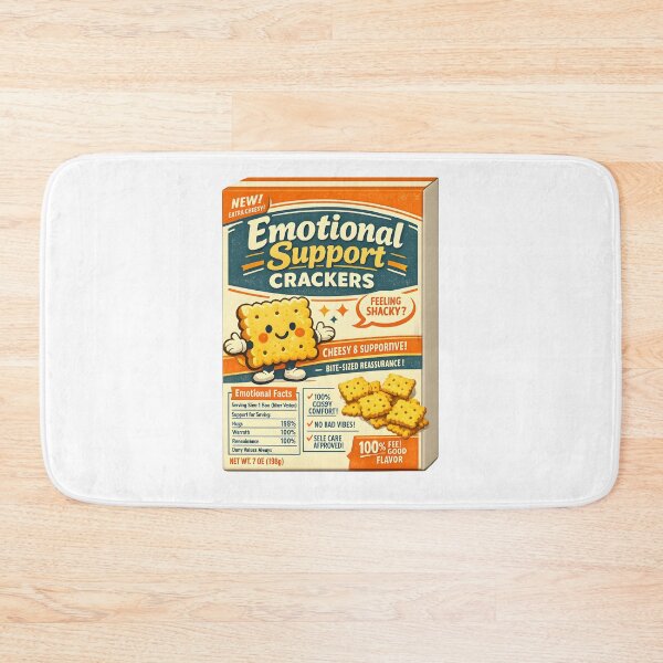 Item preview, Emotional Support Crackers Funny Retro Packaging Design designed and sold by Naviora.