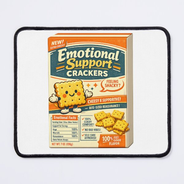 Item preview, Emotional Support Crackers Funny Retro Packaging Design designed and sold by Naviora.
