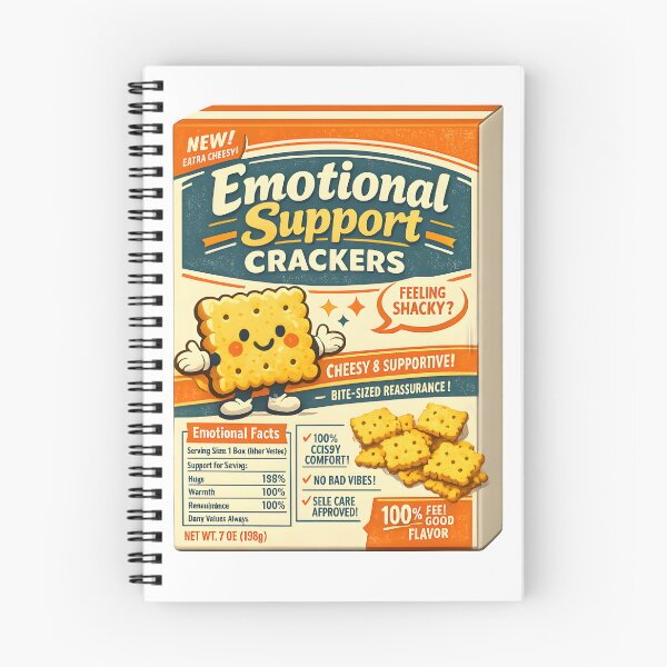 Item preview, Emotional Support Crackers Funny Retro Packaging Design designed and sold by Naviora.