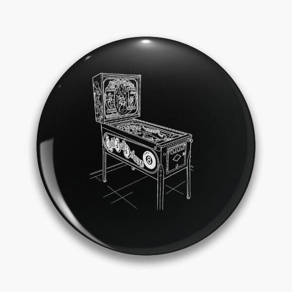 Item preview, 8-Ball Deluxe Pinball Table White Outline Blueprint designed and sold by Mad Mimzy Designs .