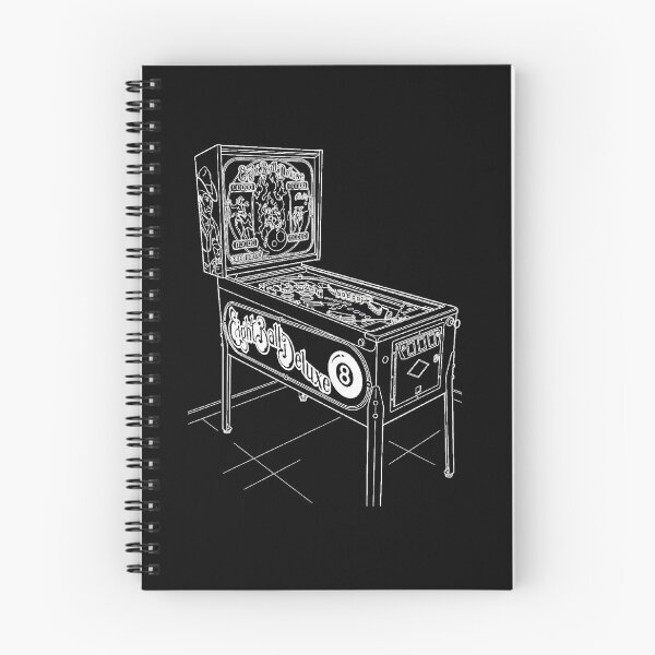 Item preview, 8-Ball Deluxe Pinball Table White Outline Blueprint designed and sold by Mad Mimzy Designs .