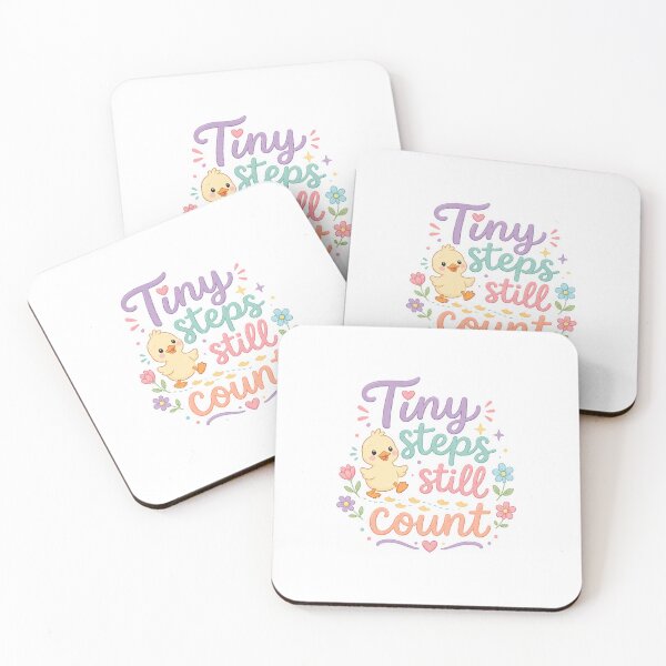 Item preview, Tiny Steps Still Count Cute Motivational Duckling designed and sold by Tiny Art Adventures.