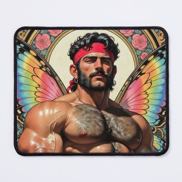 Item preview, Muscular Rainbow Butterfly Man designed and sold by ZhivanCrimson.