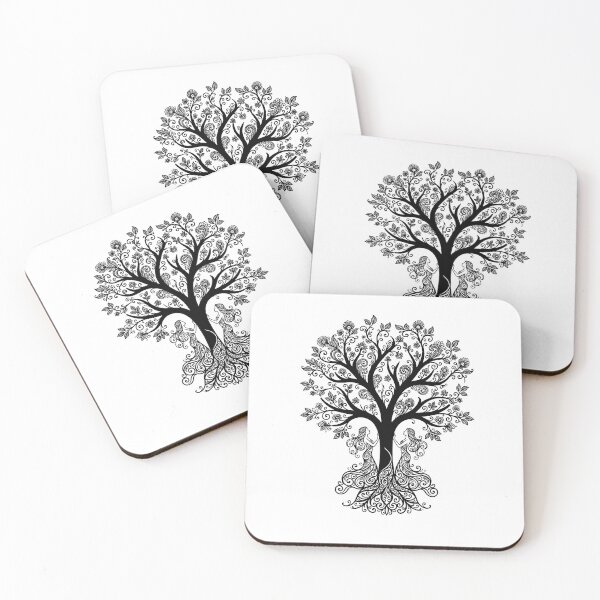 Item preview, LIFE TREE, PRETTY BLACK  BOHO TREE SILHOUETTE, DECORATIVE NATURE ART designed and sold by classic car craze.