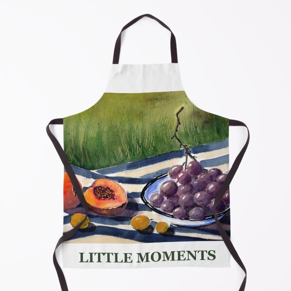 Item preview, Vintage Still Life Watercolor – Grapes & Peaches Picnic Aesthetic | Rustic Summer Fruit Painting designed and sold by Tsveti_watercolors.