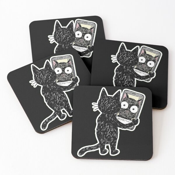 Item preview, Cat Selfie Sticker – Funny Black Cat Taking a Selfie designed and sold by Jankes88.