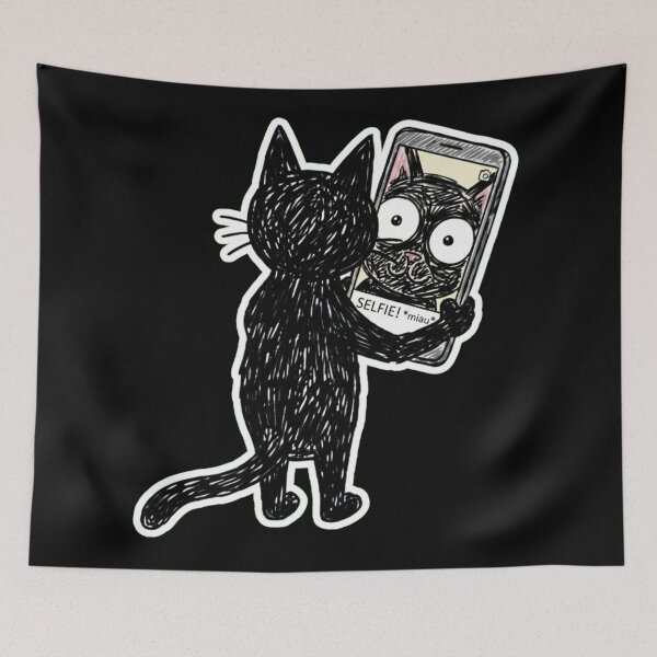 Item preview, Cat Selfie Sticker – Funny Black Cat Taking a Selfie designed and sold by Jankes88.