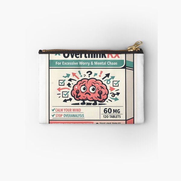 Item preview, OverthinkRx Funny Anxiety Parody Design designed and sold by Naviora.