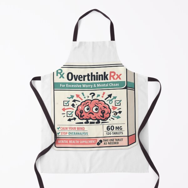 Item preview, OverthinkRx Funny Anxiety Parody Design designed and sold by Naviora.