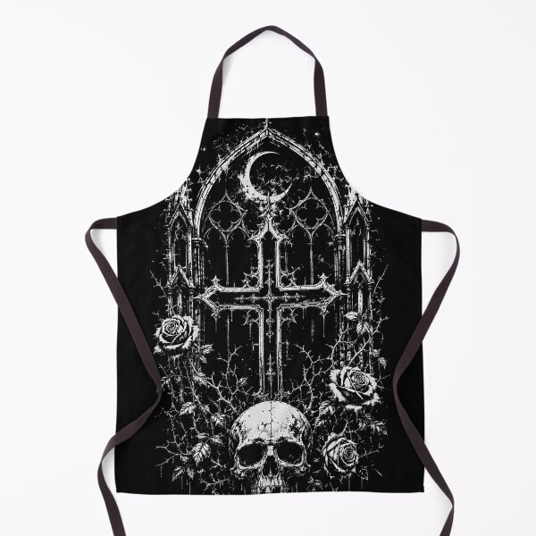 Item preview, Gothic Cathedral Cross Skull Crescent Moon Black Roses designed and sold by DarkOriginArts.