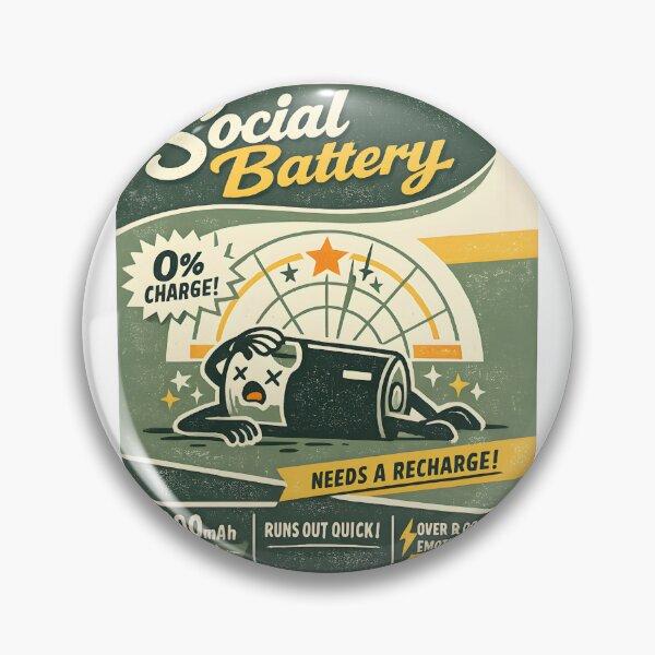 Item preview, Social Battery Funny Retro Packaging Design designed and sold by Naviora.
