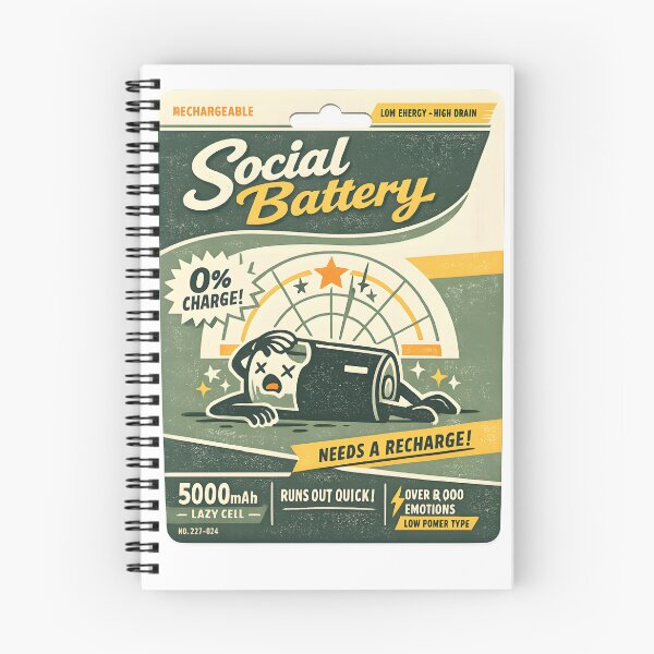 Item preview, Social Battery Funny Retro Packaging Design designed and sold by Naviora.