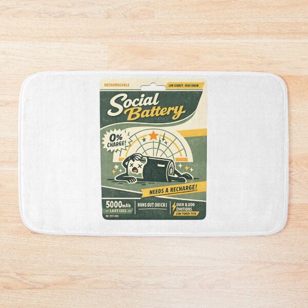 Item preview, Social Battery Funny Retro Packaging Design designed and sold by Naviora.
