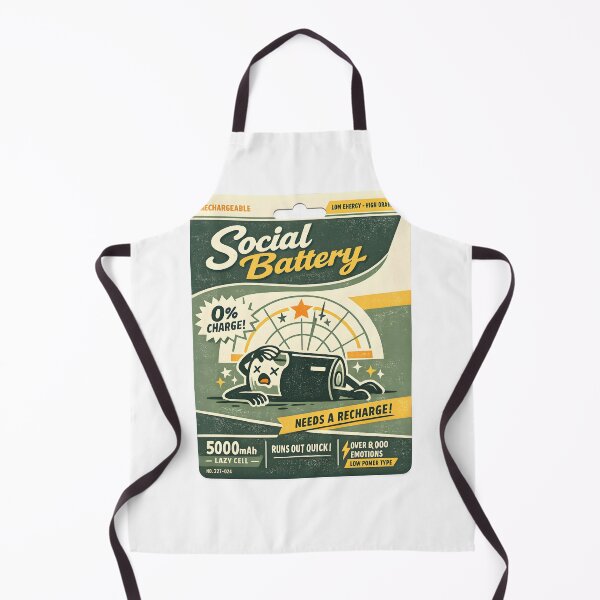 Item preview, Social Battery Funny Retro Packaging Design designed and sold by Naviora.
