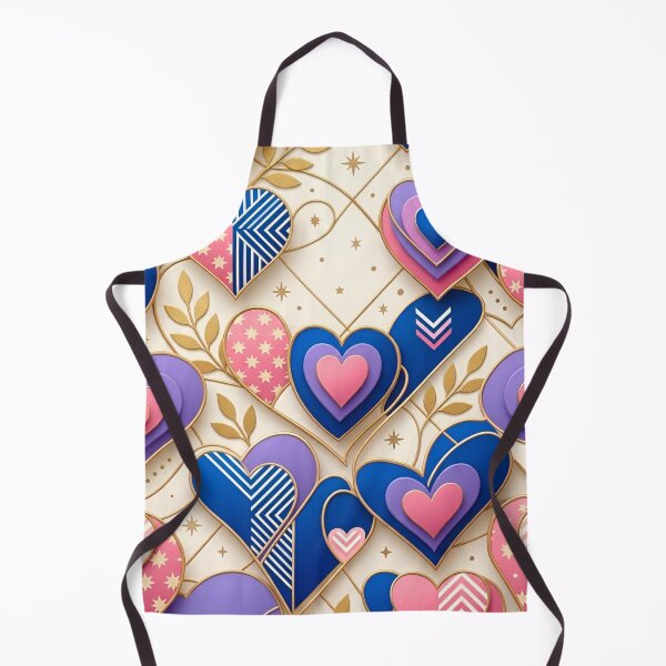 Item preview, Geometric Ornamental Hearts in Blue & Gold designed and sold by Good Vibes .