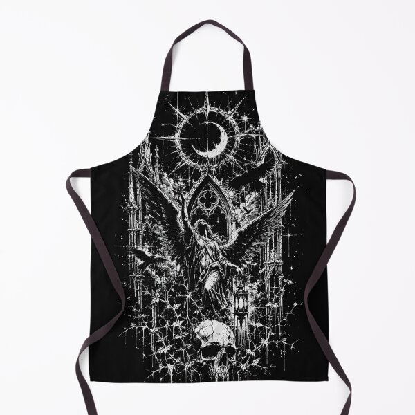 Item preview, Gothic Angel Fallen Statue Cathedral Skull Crescent Moon designed and sold by DarkOriginArts.