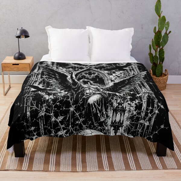 Item preview, Gothic Angel Fallen Statue Cathedral Skull Crescent Moon designed and sold by DarkOriginArts.