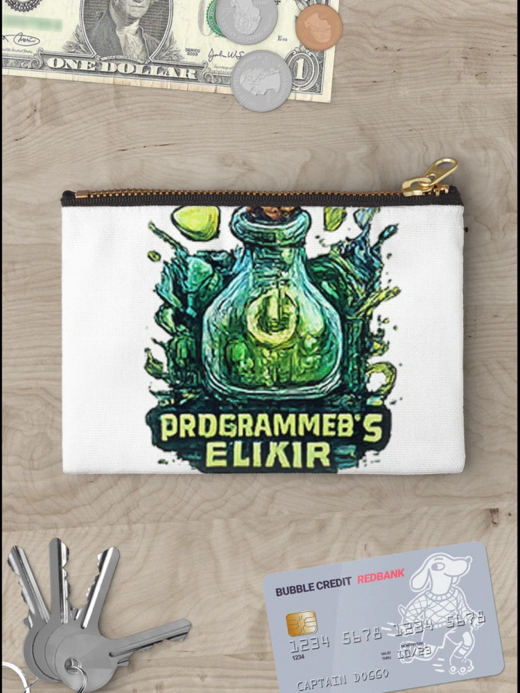 Thumbnail 3 of 4, Zipper Pouch, Programmer's Elixir designed and sold by Aether-Pixels.