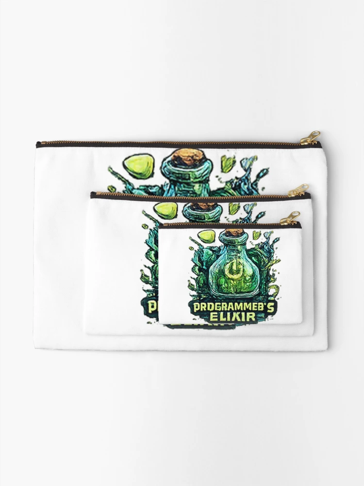 Thumbnail 2 of 4, Zipper Pouch, Programmer's Elixir designed and sold by Aether-Pixels.