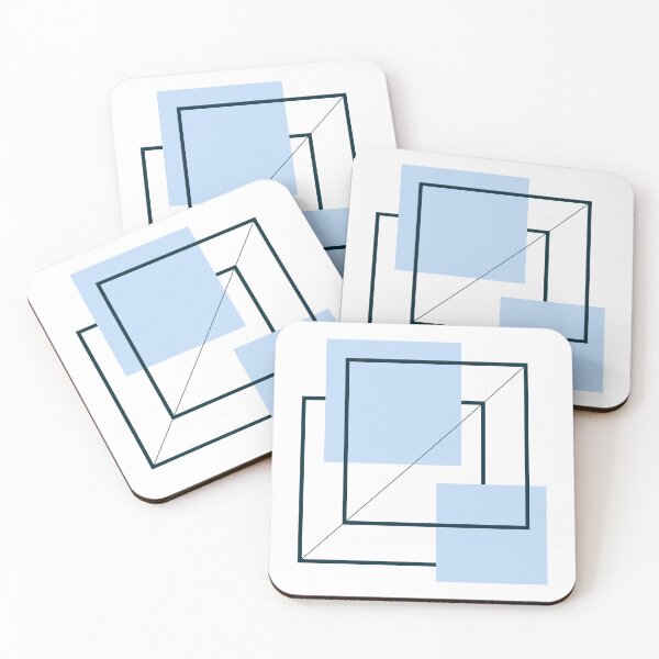 Item preview, The Separation - Blue and Black Minimalist Geometric designed and sold by artdocaj.