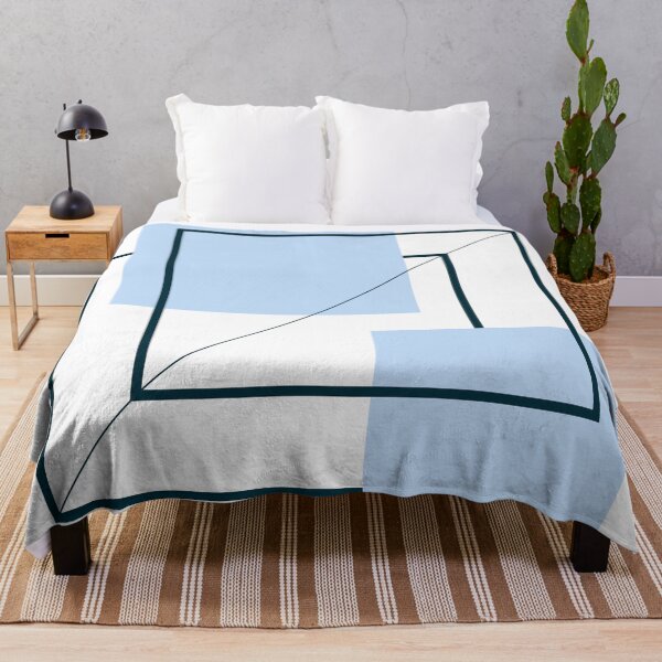 Item preview, The Separation - Blue and Black Minimalist Geometric designed and sold by artdocaj.