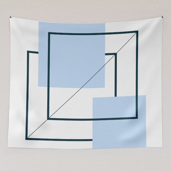 Item preview, The Separation - Blue and Black Minimalist Geometric designed and sold by artdocaj.