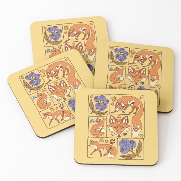 Item preview, Foxes & Blueberries designed and sold by Erika Vaigel Creations.