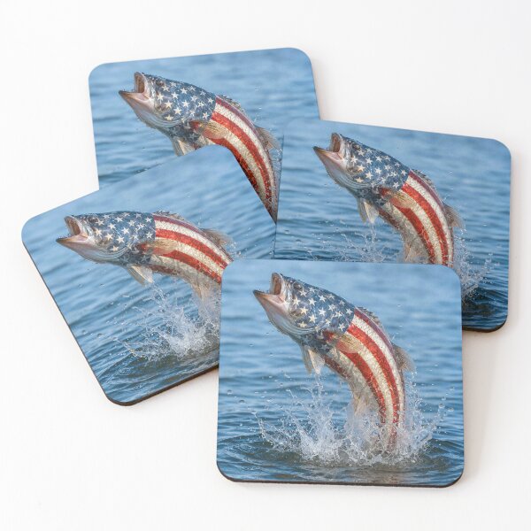 Item preview, American Patriotic Fish Jumping Out of Water designed and sold by Maria Dryfhout.