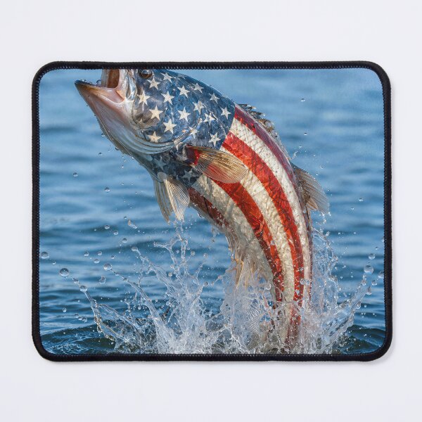 Item preview, American Patriotic Fish Jumping Out of Water designed and sold by Maria Dryfhout.