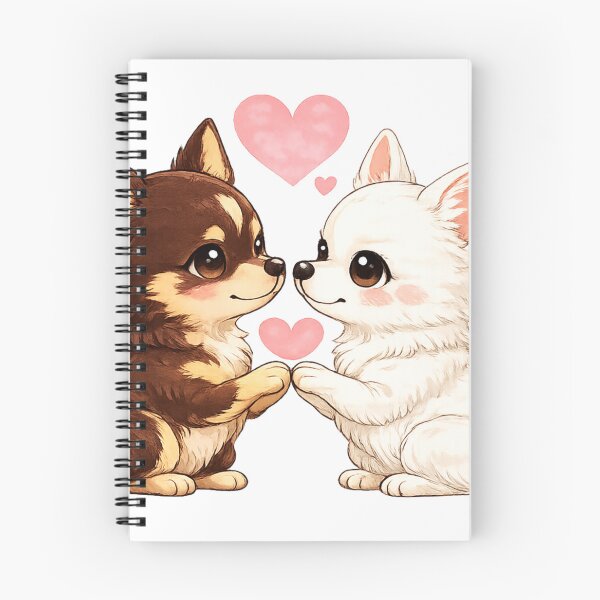 Artikelvorschau, Schokoladenbraune und weiße Chihuahua-Liebe entworfen und verkauft von RinaWorksJP.